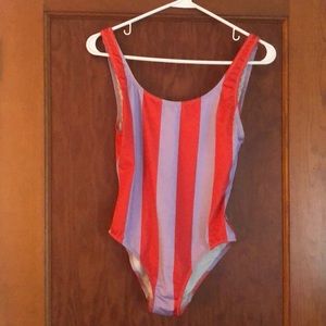 Solid and Striped One Piece